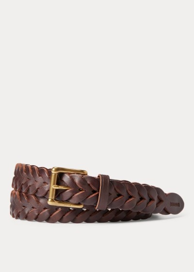 Pánské Pasek Polo Ralph Lauren Braided Vachetta Kožené - 08794-FEBK